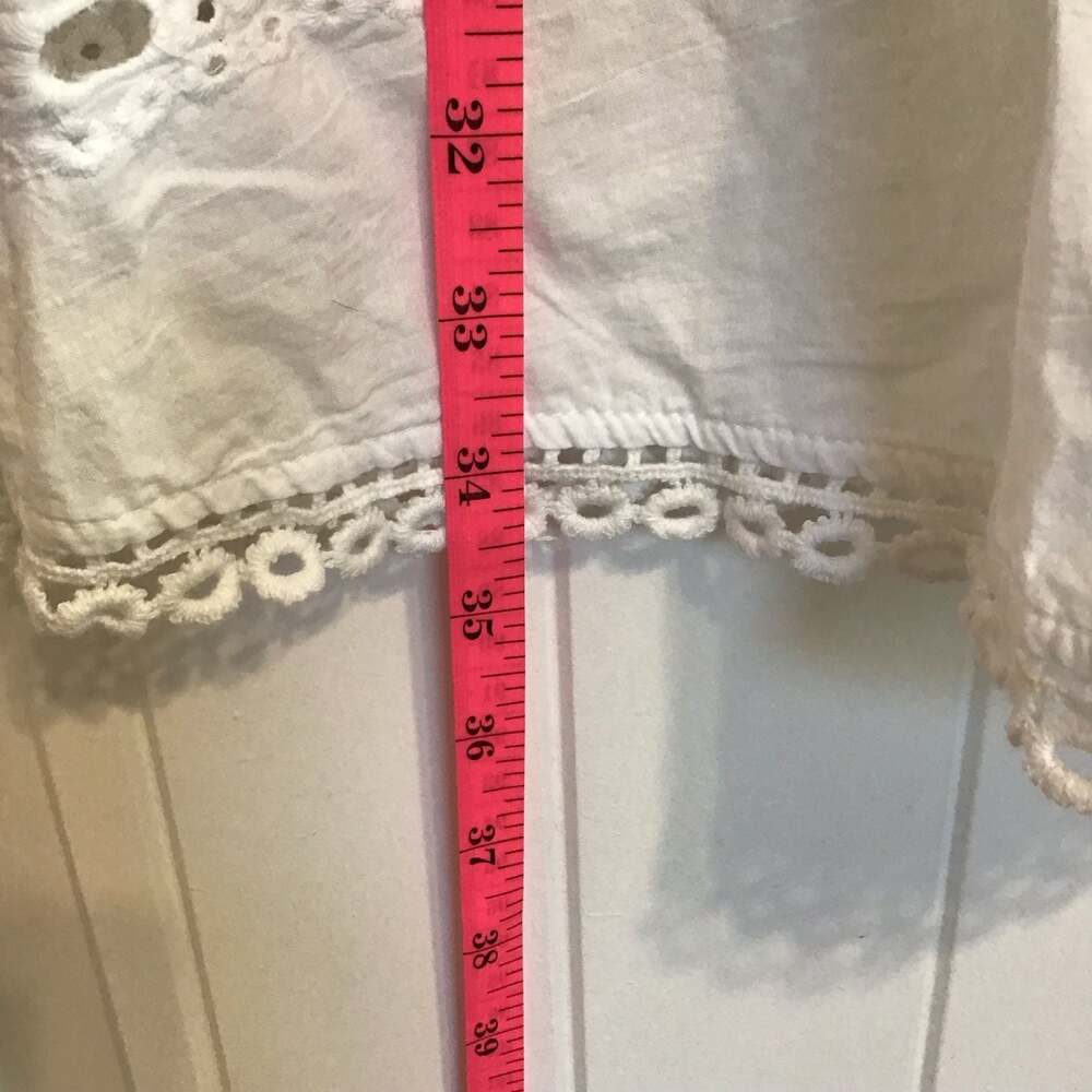 Mud Pie Sea Lady White Cotton Sleeveless Mini Cover Up Dress Lace Trim Large - Picture 5 of 10